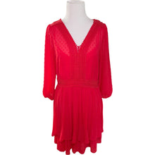 Load image into Gallery viewer, Anthropologie Red Pleated Tiered Sundress with Bishop Sleeves