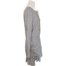 Load image into Gallery viewer, Veronica Beard Everett Gray Striped Ruched Long Sleeve Dress