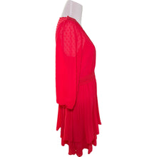 Load image into Gallery viewer, Anthropologie Red Pleated Tiered Sundress with Bishop Sleeves