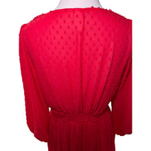 Load image into Gallery viewer, Anthropologie Red Pleated Tiered Sundress with Bishop Sleeves