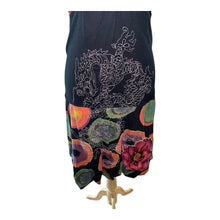 Load image into Gallery viewer, Desigual Black and Pink Floral Sleeveless V-Neck Midi Dress