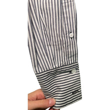 Load image into Gallery viewer, Veronica Beard Everett Gray Striped Ruched Long Sleeve Dress