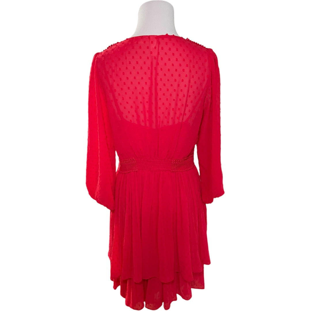 Anthropologie Red Pleated Tiered Sundress with Bishop Sleeves Deja Vu Consignment - Vancouver Anthropologie Red Pleated Tiered Sundress with Bishop Sleeves Deja Vu Consignment - Vancouver
