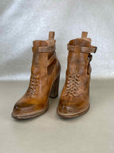 Load image into Gallery viewer, Bed Stu Onfalll Womens Brown Leather Hook &amp; Loop Western Boots
